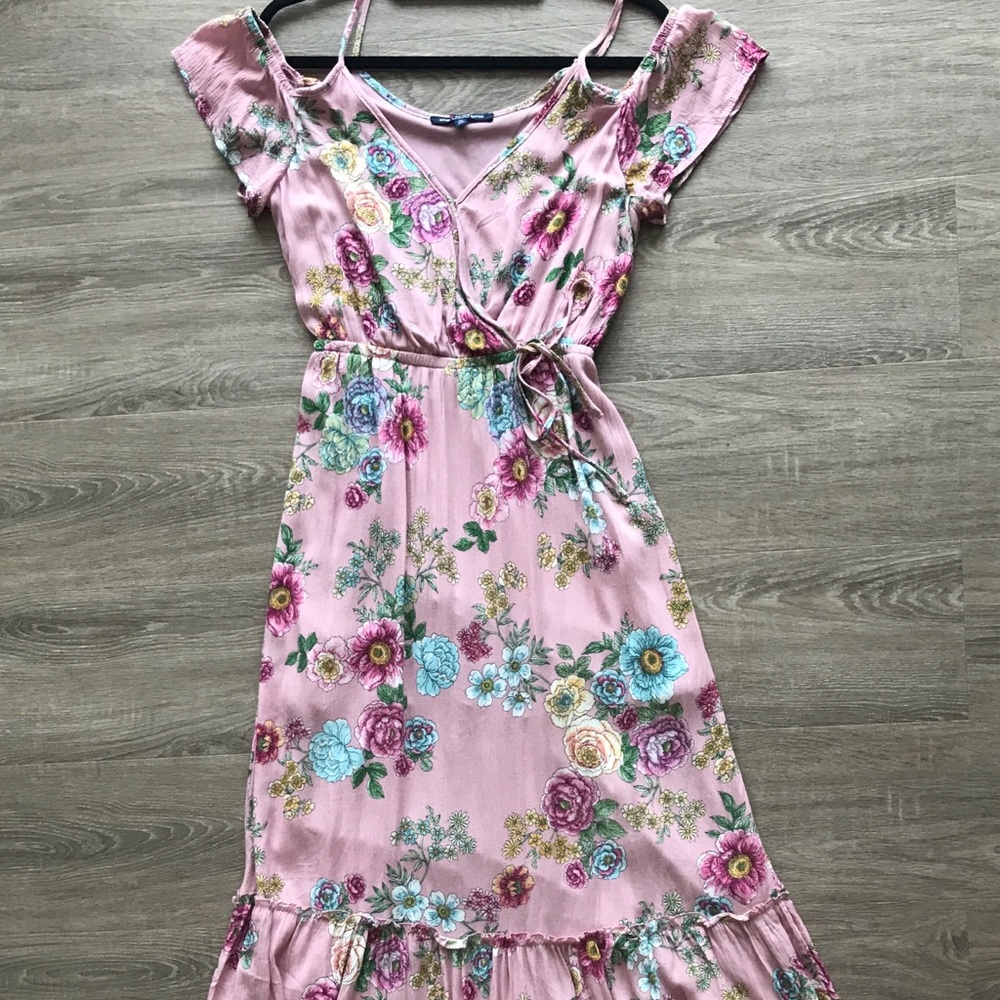 Cold Shoulder Maxi Floral Dress